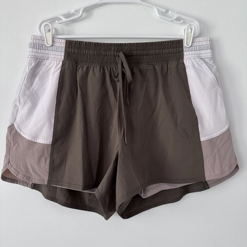 Abercrombie & Fitch YPB motionTEK High Rise Lined Running Shorts Colorblock XL